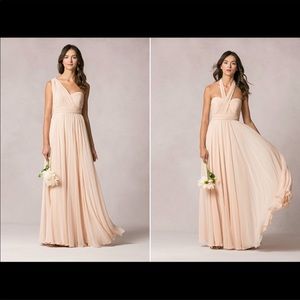Jenny Yoo Aidan cream bridesmaid dress- convertible to be styled different ways